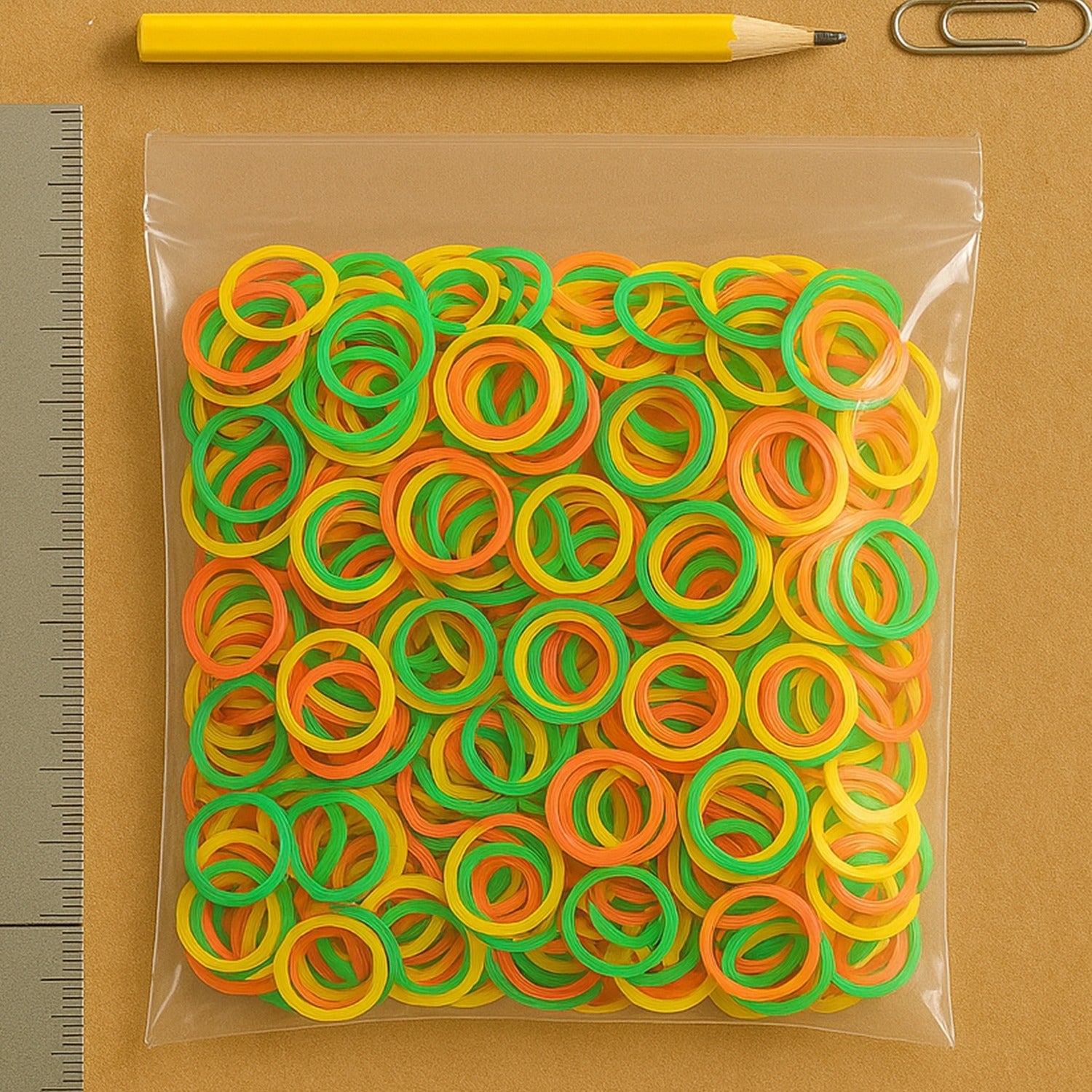 Rubber Band For Office/Home and Kitchen Accessories Item Products, Elastic Rubber Bands, Flexible Reusable Nylon Elastic Unbreakable, For Stationery, School Multicolor (1 Inch, 50 GM), Hair accessories