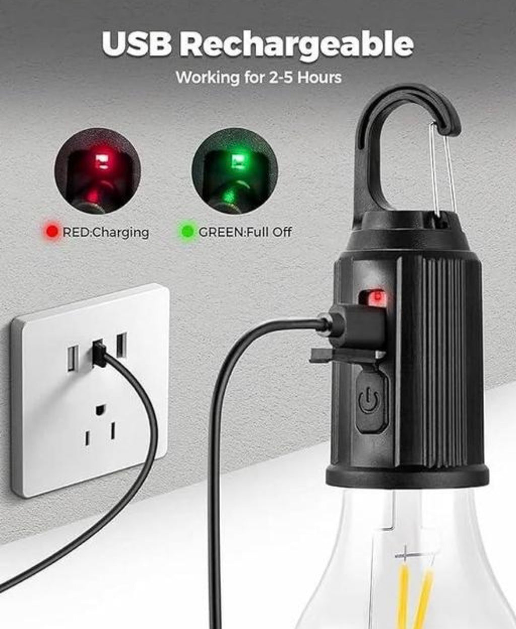 15797 Rechargeable Camping Hanging Bulb with 3 Modes Tent Lamp Decorative Tent Lamp for Camping, Hiking, Backpacking, Emergency Outage