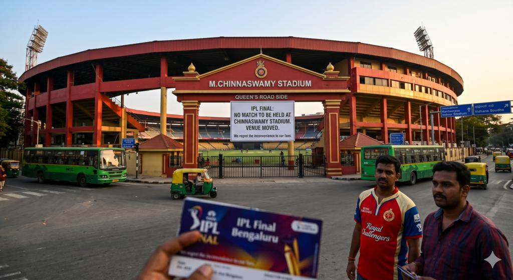 showing fans disappointment for not hosting finals in bengaluru